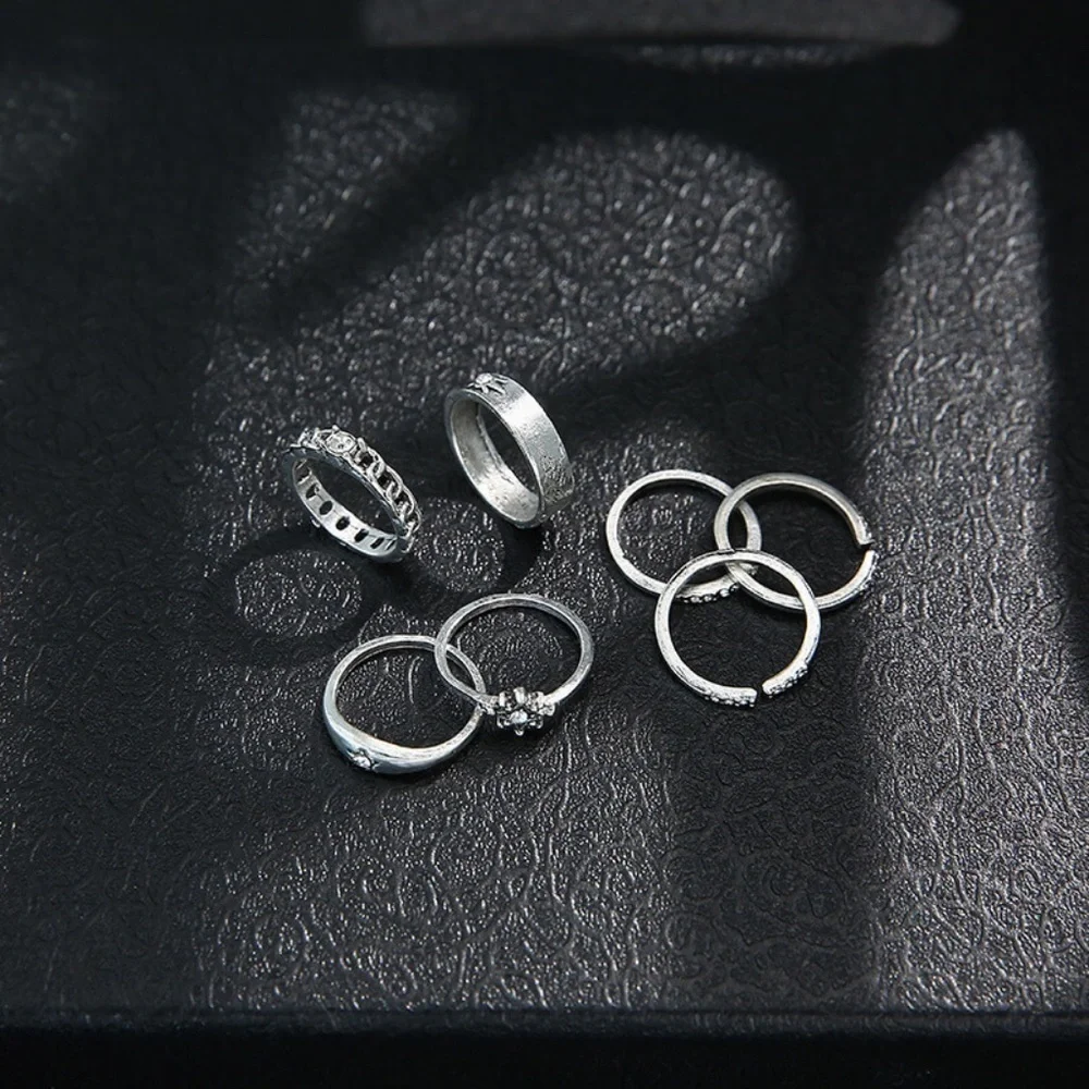 *MIYANDA* 7-Pc Silver Star Design Fashion Ring Set
